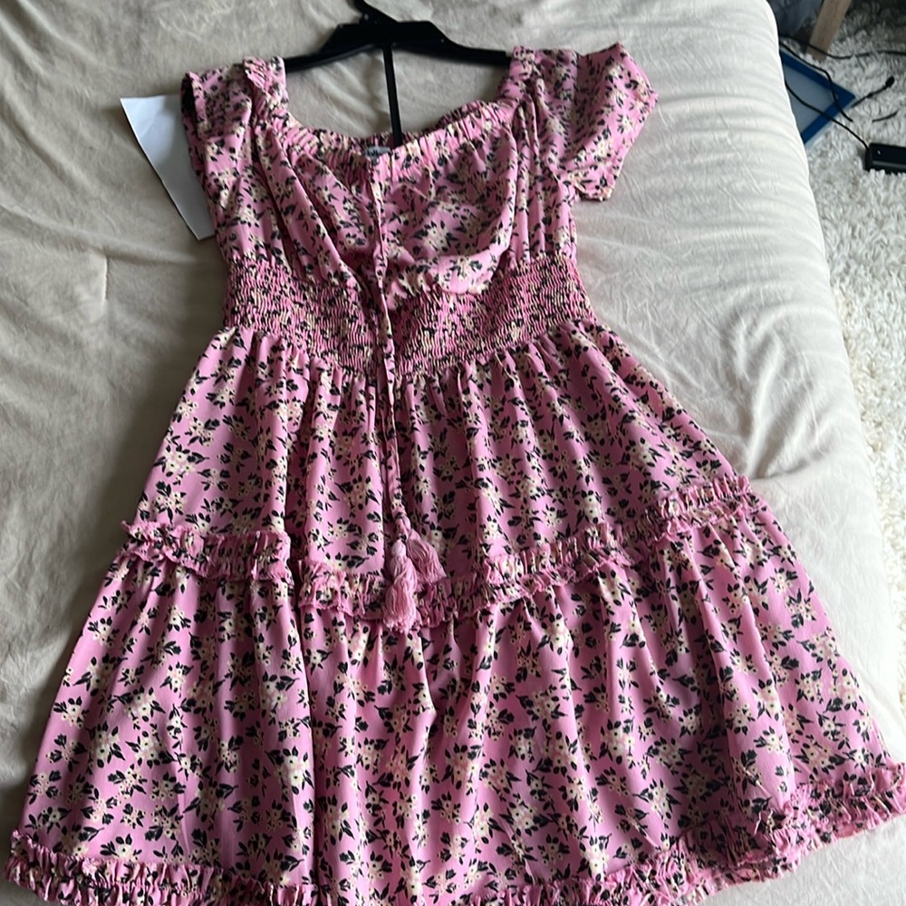 Cute pink dress with flowers